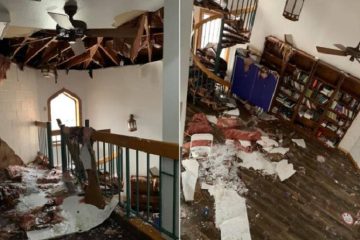 Kondisi Masjid di Texas yang rusak akibat badai salju