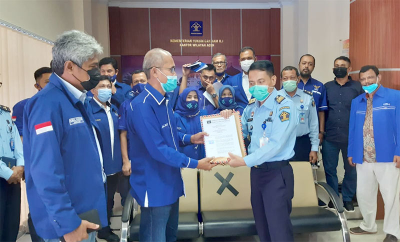Demokrat Aceh Datangi Kanwil Kemenkumham Sampaikan Surat “Tolak KLB”