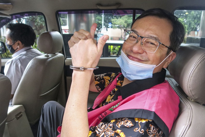 Tersangka Korupsi Pengelolaan Keuangan dan Dana Investasi di PT. Asuransi Angkatan Bersenjata Republik Indonesia (ASABRI), Benny Tjokrosaputro. (Foto: Kumparan).