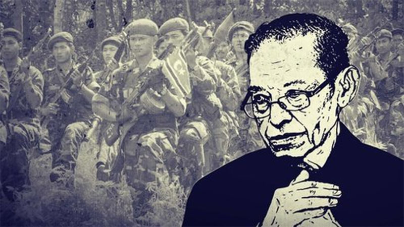 Ilustrasi Hasan Tiro (Tirto.id)