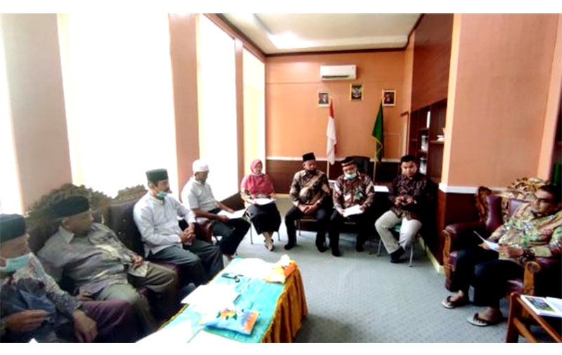 Kantor Kementerian Agama Kabupaten Aceh Singkil melalui Penyelenggara Zakat Wakaf gelar rapat menentukan zakat fitrah tahun 1442 H. (Foto Web Kemenag Singkil)