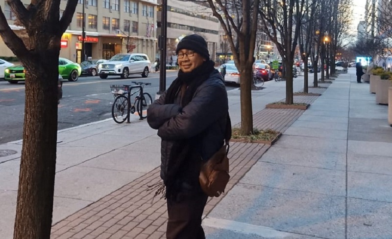 Muzakkir Syamaun penulis buku Buku 80 Hari di Amerika Serikat yang menerima beasiswa Fulbright saat di Amerika Serikat. Foto: Dok. Pribadi