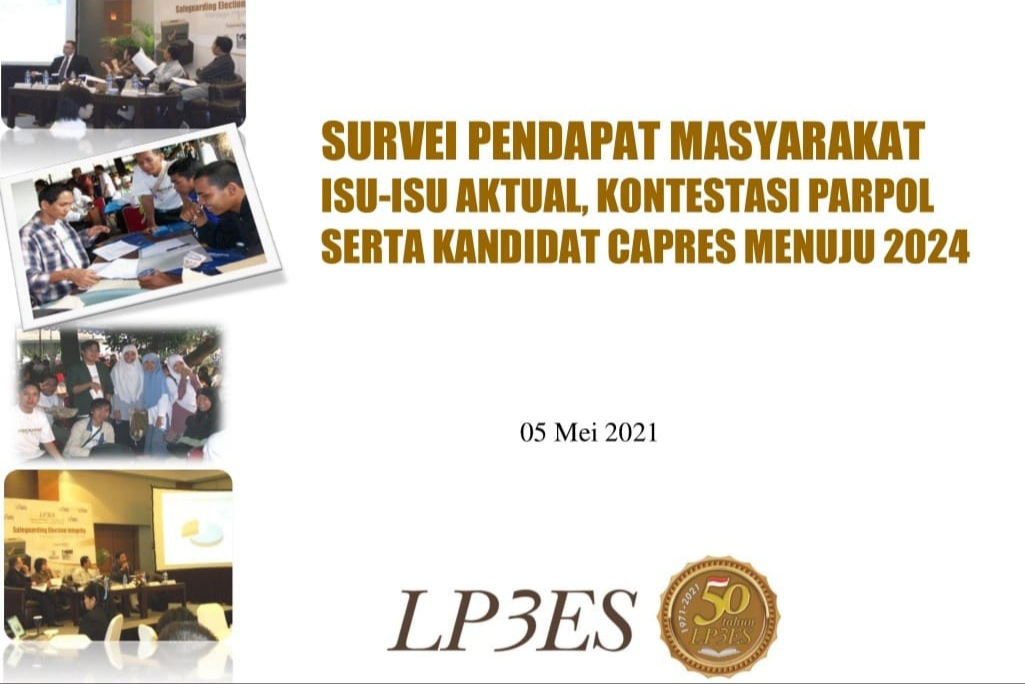 Survei LP3ES: PDIP 24%, Demokrat 11,2%, Gerindra 9%, Golkar 7,4% & PKS 5,6%