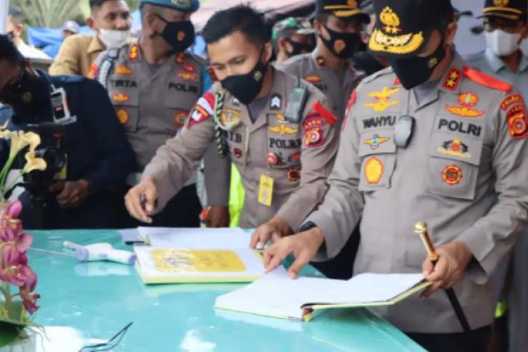 Kapolda Aceh Tinjau Pos Pengamanan Operasi Ketupat Seulawah 2021 di Lhoksumawe