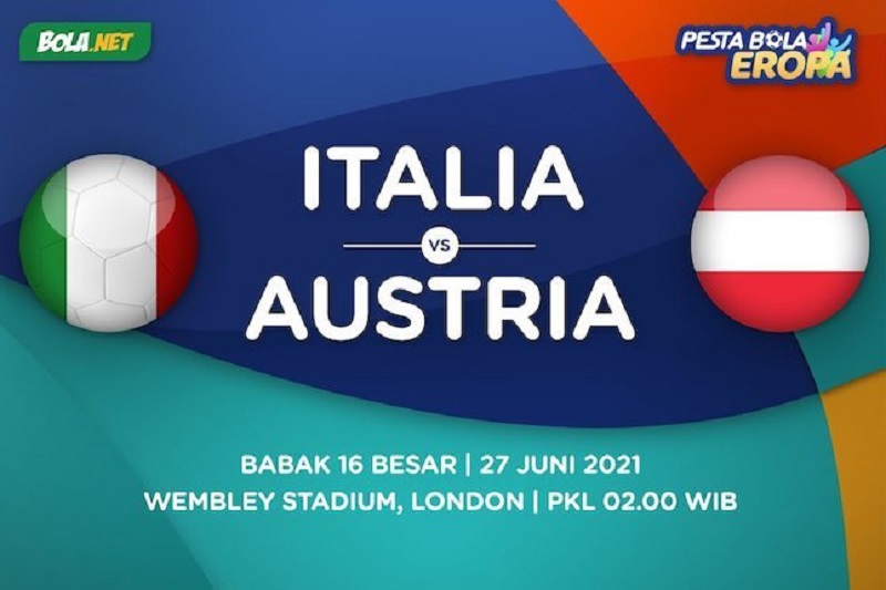Babak 16 Besar Euro 2020, Italia vs Austria (c) Bola.net