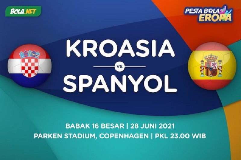 Babak 16 Besar Euro 2020, Kroasia vs Spanyol (c) Bola.net