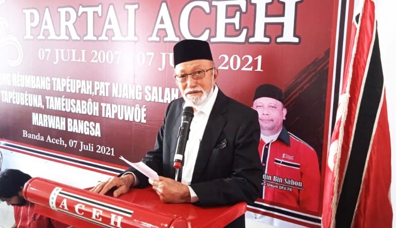Wali Nanggroe Aceh dan Juga Tuha Peut Partai Aceh, Malik Mahmud Al-Haythar, (Foto: Nukilan/Irfan).