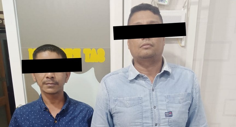 Kedua terduga pelaku & mobil yang digunakan terduga pelaku saat mendatangi kantor BPMA. (Foto: Dok. Ist)