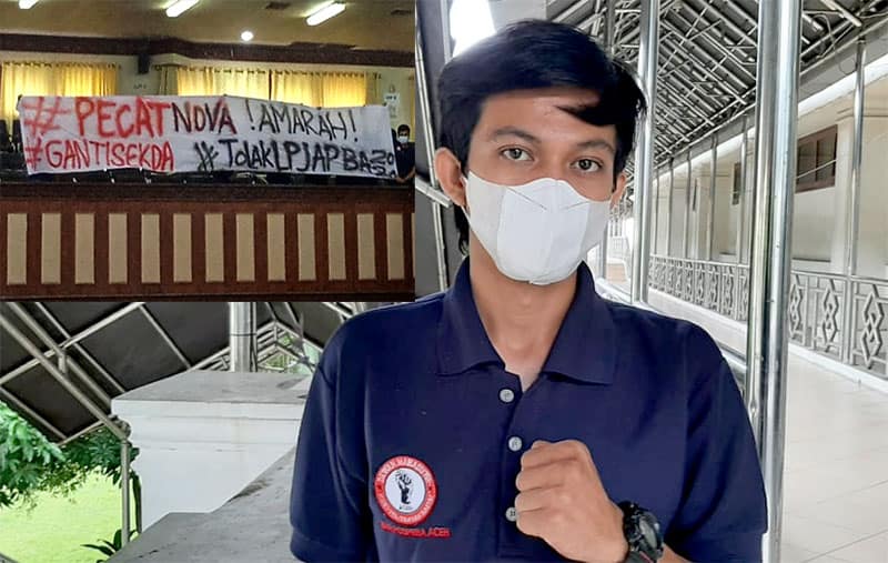 Zaky, Koordinator Aliansi Mahasiswa Rakyat Aceh. (Hadiansyah/irfan/Nukilan.id)