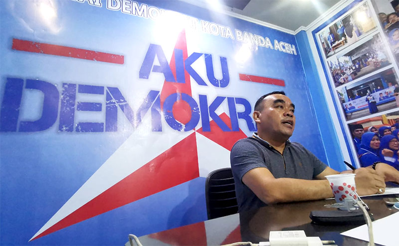 Ketua DPC Demokrat Kota Banda Aceh, Arif Fadillah. (Foto: Nukilan.id)