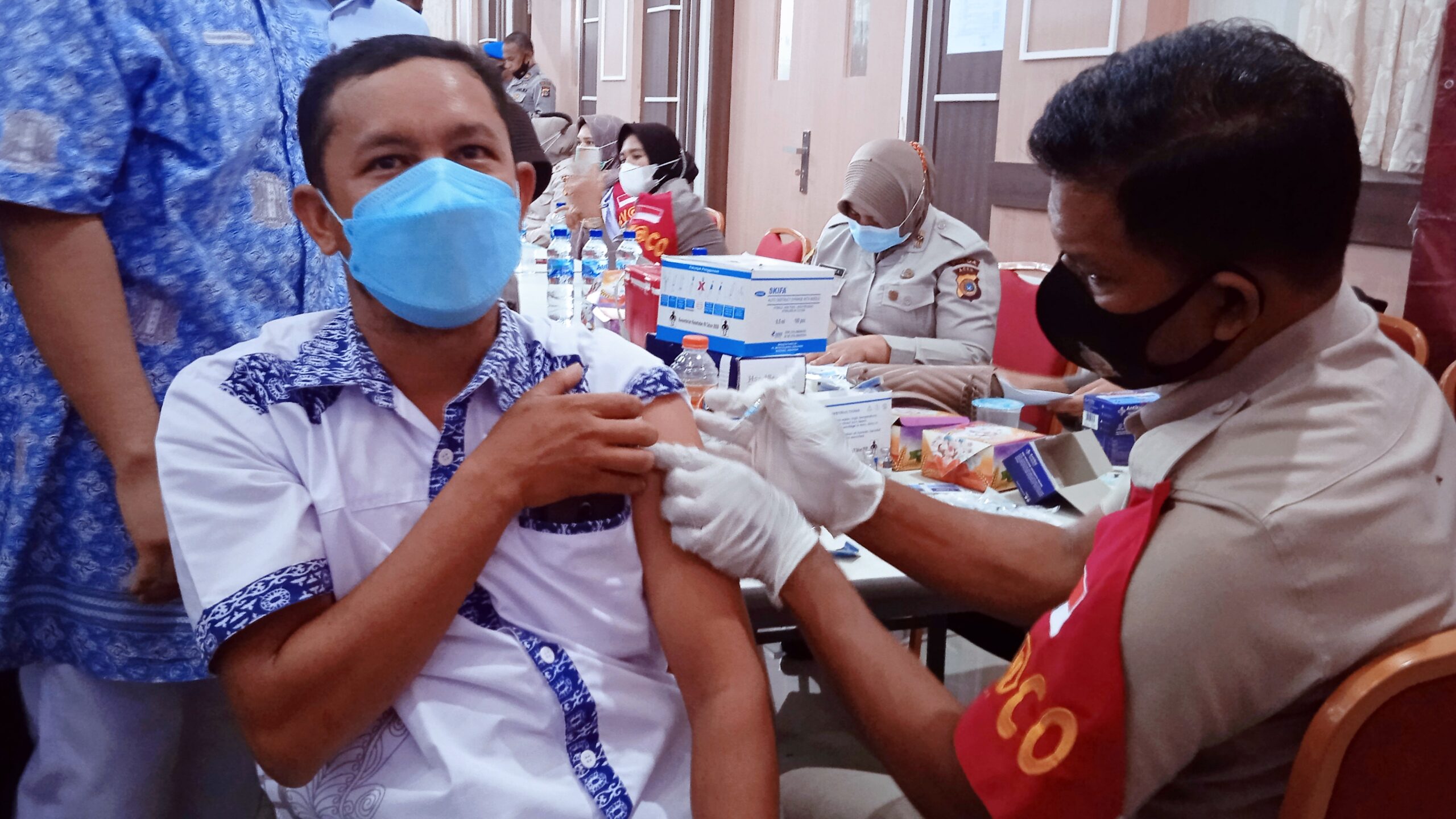 Pemuda Antusias Ikut Gebyar Vaksinasi Massal di Aceh Besar