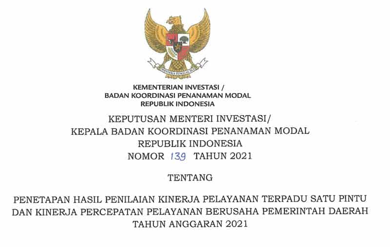 Nilai PTSP dan PBB Provinsi Aceh “Kurang Baik” Se-Indonesia