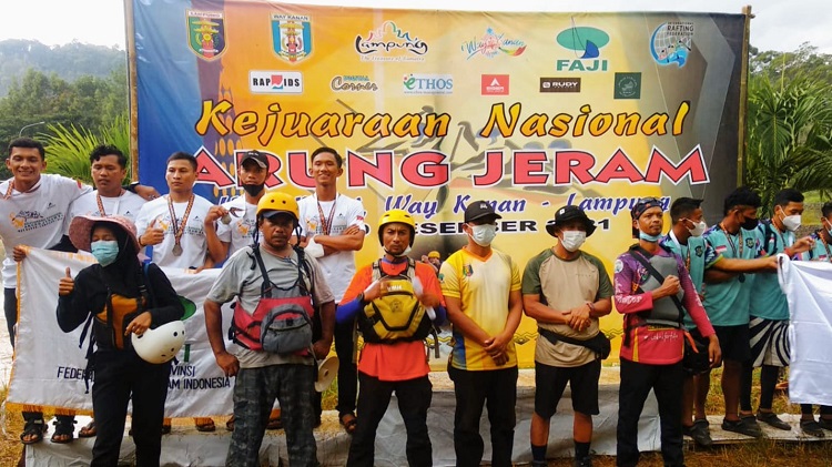 Atlet Aceh Tengah di Kejurnas Arung Jeram Lampung, (Foto: Dok. Ist)