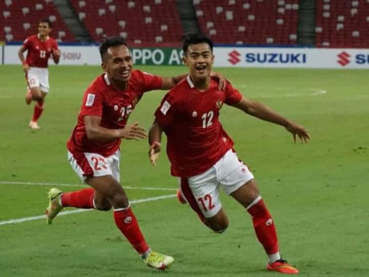 Selebrasi pemain Timnas Indonesia, Pratama Arhan usai mencetak gol ke gawang Timnas Malaysia, Minggu (19/12/2021). Foto: Facebook/Mochamad Iriawan.