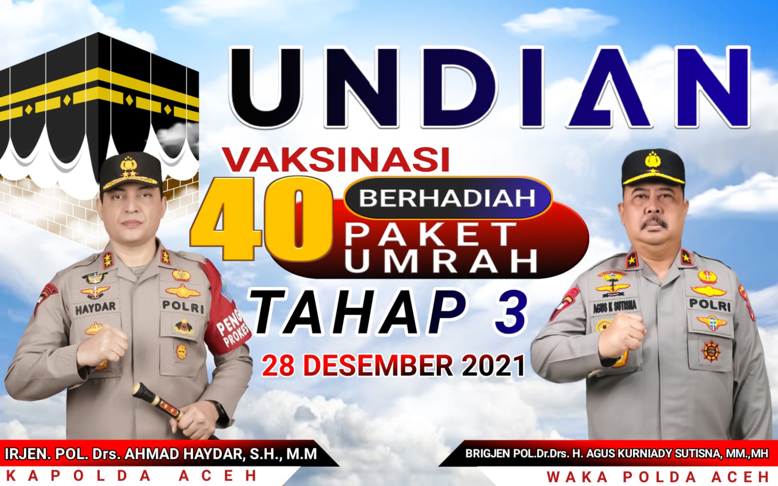 28 Desember 2021, Polda Aceh Undi Penerima Paket Umrah