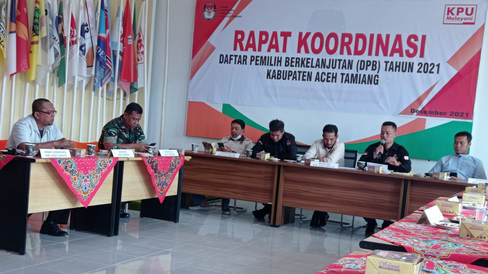 KIP Aceh Tamiang menggelar rapat koordinasi Daftaf Pemilih Berkelanjutan (DPB) tahun 2021. (Foto: Nukilan/Poris)