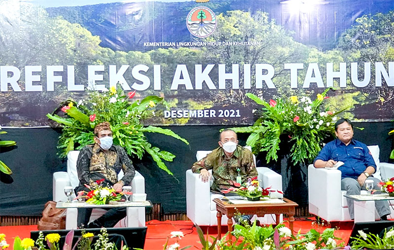 Sekretaris Jenderal KLHK, Bambang Hendroyono pada Refleksi KLHK tahun 2021 di Jakarta. (Foto: KLHK)