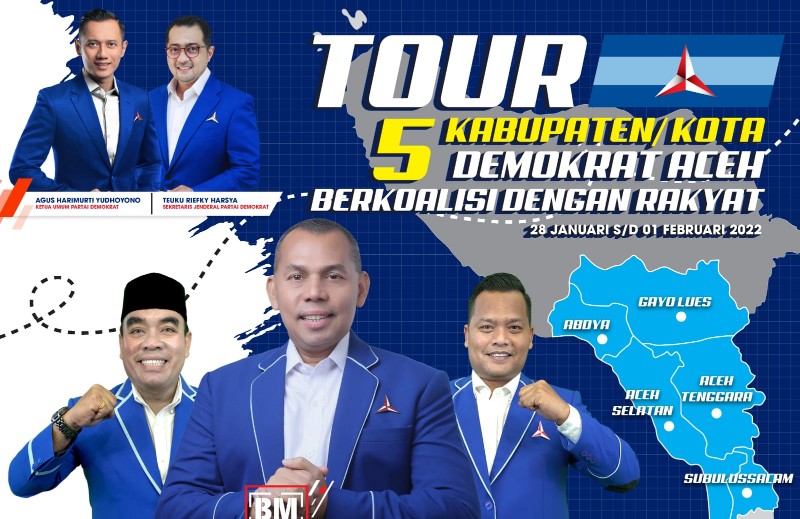 Partai Demokrat Aceh Gelar Tour Konsolidasi di 5 Kabupaten/Kota