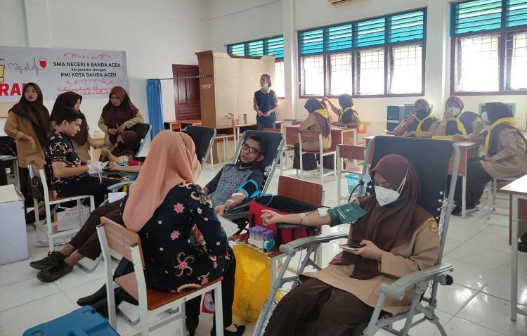 Moment Donor Darah Siswa SMAN 8 Banda Aceh,(Foto: Dok.Ist)