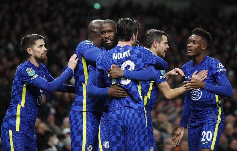 Tottenham Hotspur vs Chelsea di Piala Liga Inggris 2021-2022. (Foto: REUTERS/Peter Cziborra)