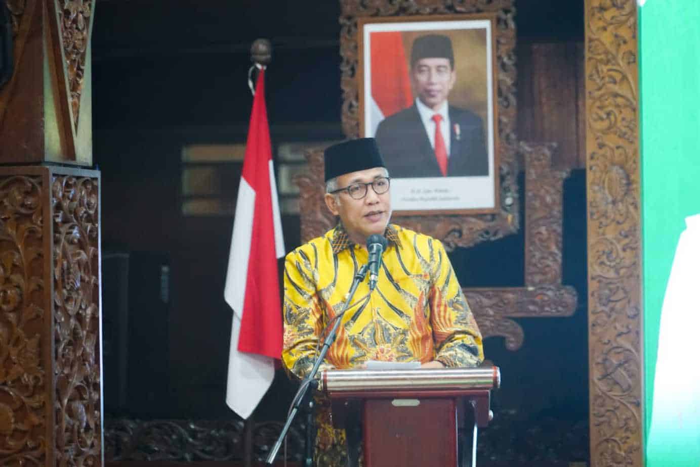 Gubernur Aceh saat memberikan sambutan pada acara ramah tamah antara pemerintah Aceh dan Pemerintah Kabupaten Blora di Pendopo Rumah Dinas Bupati Blora, di Blora, Jawa Tengah, Rabu, 16 Maret 2022. (Foto Humas BPPA)
