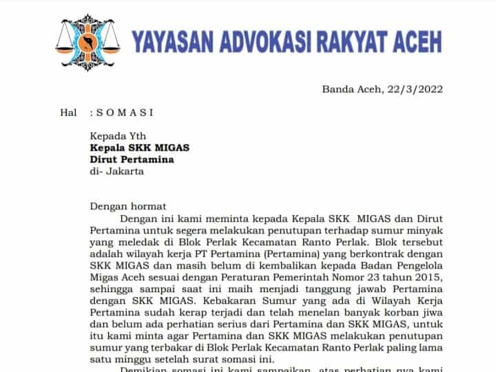 YARA Somasi Kepala SKK Migas dan Dirut Pertamina
