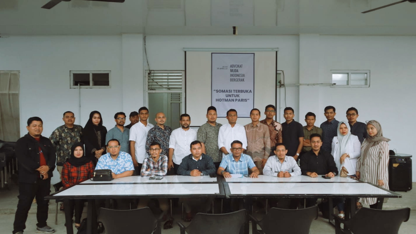 Advokat Muda Indonesia Bergerak Saat Konferensi Pers  Terkait Pernyataan Hotman Paris di Media Sosial, (Foto: Achmad Nursalam)