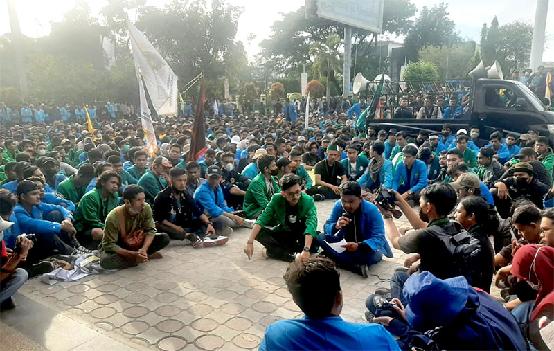 Aksi Mahasiswa di Banda Aceh (Foto: Nukilan.id)