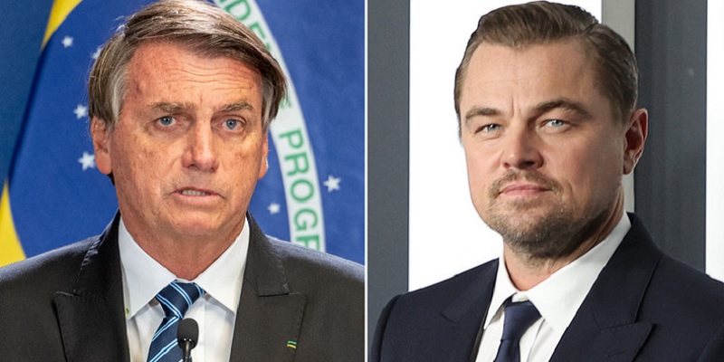 Presiden Brasil Jair Bolsonaro dan Aktor Hollywood Leonardo DiCaprio /Net