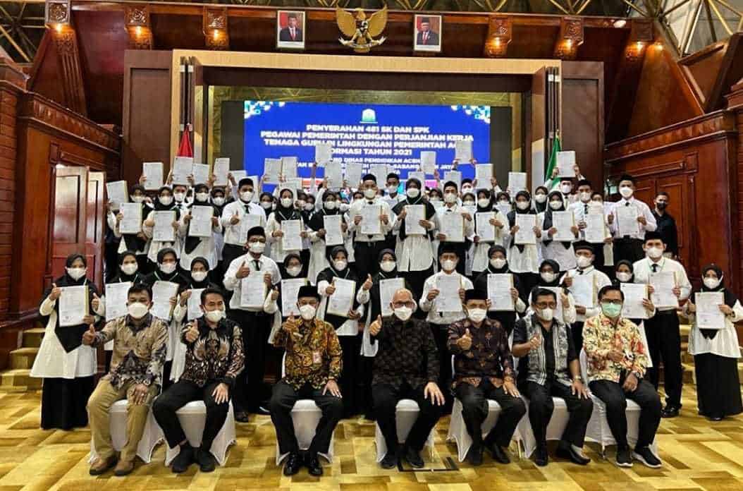 Sekda Aceh Serahkan SK PPPK 481 Guru