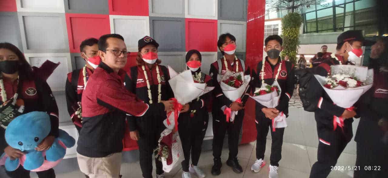 Sekjen Perpani Nyak Amir Sambut Atlet SEA Games Vietnam