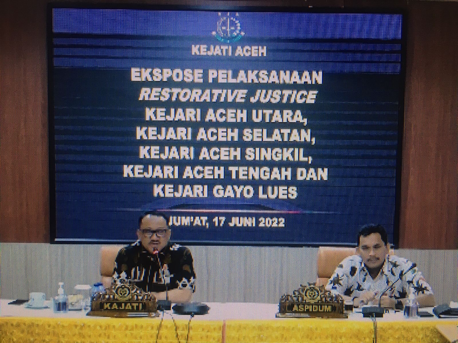 Jaksa Agung Muda Setujui Penghentian Penuntutan 6 Kasus di Kejati Aceh