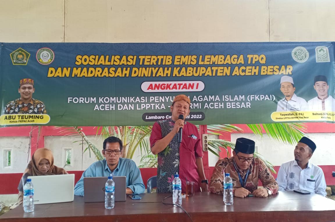 Puluhan TPQ di Aceh Besar Ikut Sosialisasi Tertib EMIS