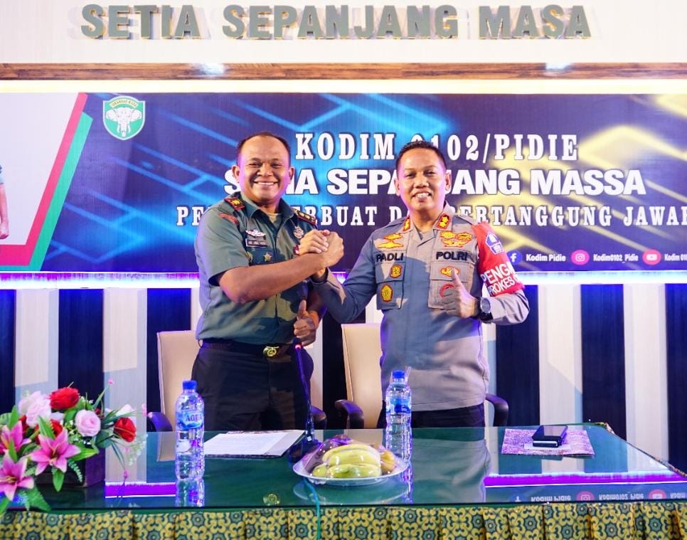 Kapolres dan Dandim Pastikan Situasi di Pidie Kondusif