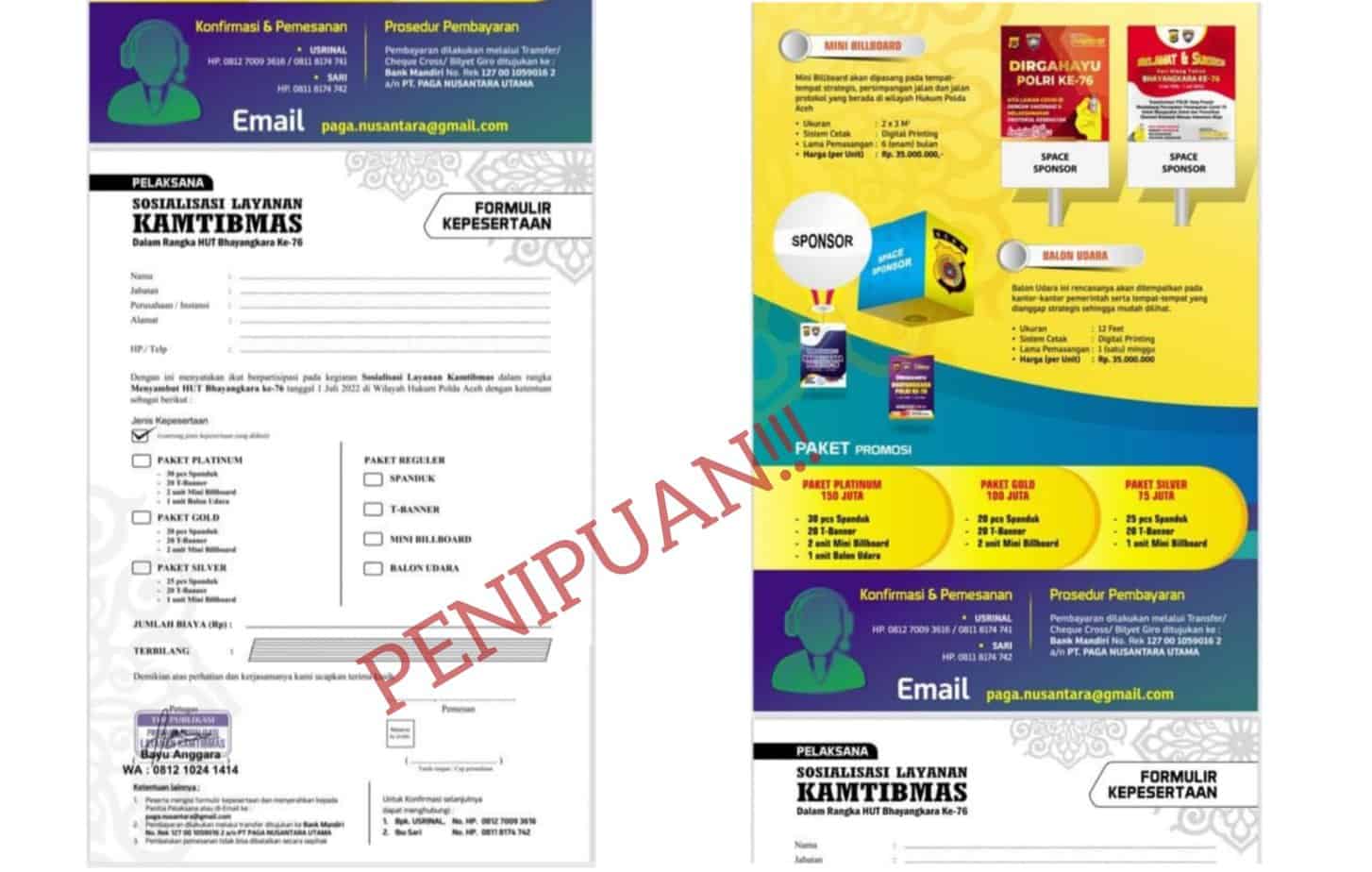 Masyarakat Diimbau Waspadai Penipuan Berdalih Sponsorship Hari Bhayangkara