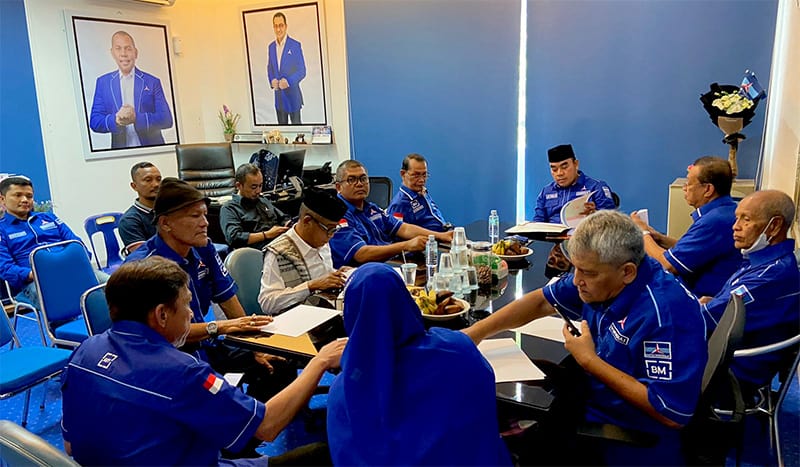 Rapat DOD Partai demokrat Aceh persiapan menghadapi Pemilu 2024. (Foto: Nukilan.id)