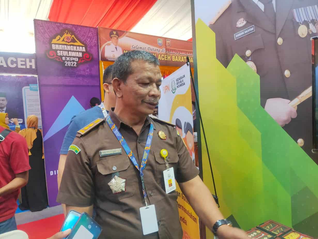 Kasi Penkum Kejati Aceh, Ali Rasab Lubis di Bhayangkara Seulawah Expo 2022. (Foto: Nukilan/Reji)