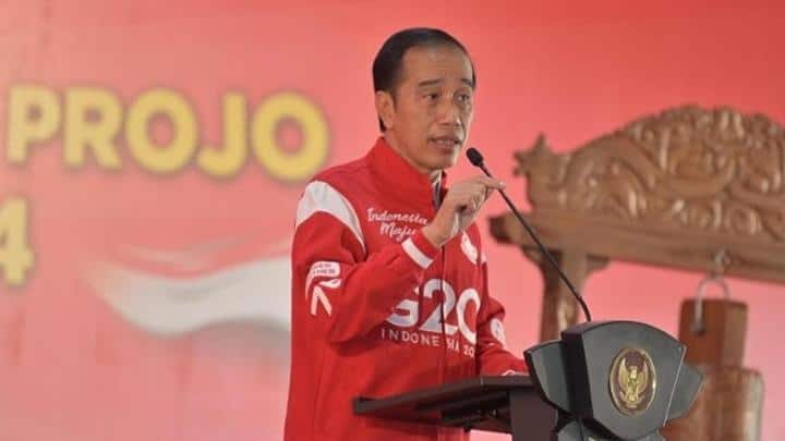 Presiden Jokowi yang juga Ketua Dewan Pembina relawan Pro Jokowi (Projo) hadir dalam rakernas bertajuk Haluan Baru Projo 2024 di kawasan sekitar Borobudur, Jawa Tengah, Sabtu, 21 Mei 2022. Dok. Relawan Projo