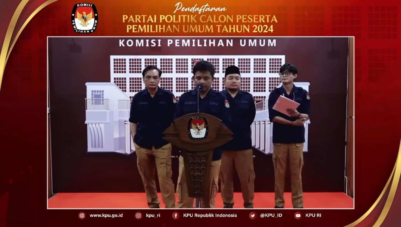 Konferensi Pers KPU. (Tangkapan layar/Youtube KPU RI)