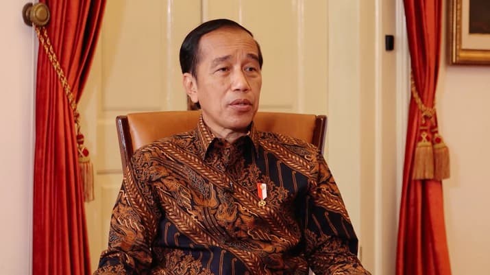 Presiden Joko Widodo (Jokowi) dalam Economic Update 2022. (Foto: CNBC Indonesia)