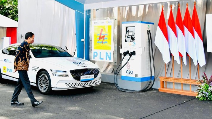 Foto: Presiden Jokowi Resmikan SPKLU Ultra Fast Charging Pertama di Indonesia. (Kris - Biro Pers Sekretariat Presiden)
