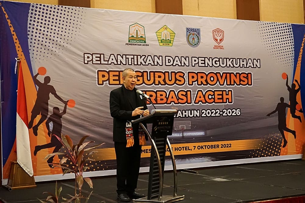 Danny Kosasih Lantik Pengurus Perbasi Aceh Periode 2022-2026
