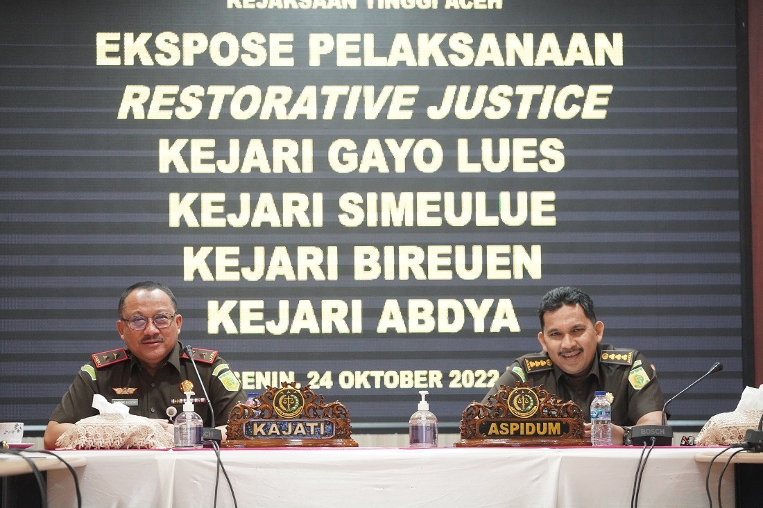 Kejagung Setujui 6 Perkara Pidana di Aceh Dihentikan