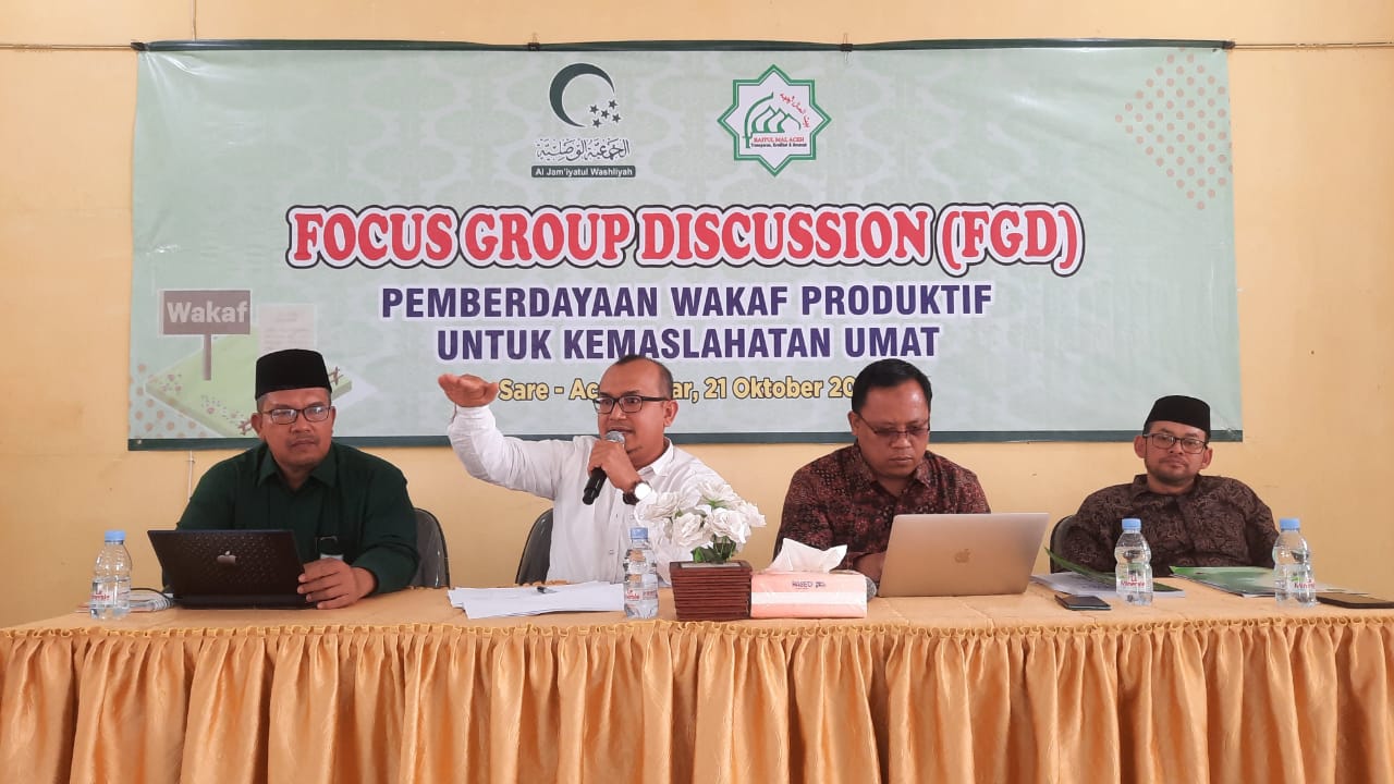 Acara FGD Pemberdayaan Wakaf Produktif untuk Kemaslahatan Umat di Gedung Diklat Pertanian dan Perkebunan,  Saree, Aceh Besar  (21/10/2022). (Foto : Dok. Humas BMA)