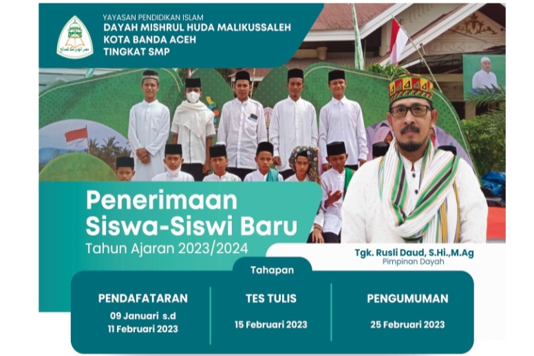 Dayah Mishrul Huda Malikussaleh Terima Santri Baru