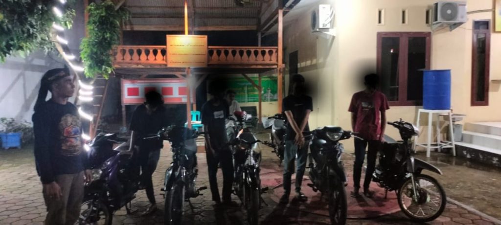 Polsek Darul Imarah Aceh Besar mengamankan tujuh pemuda sedang balap liar. (Foto: Ist)