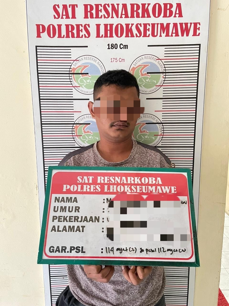 Satnarkoba Polres Lhokseumawe Tangkap Tersangka Pengedar Sabu di Meunasah Mee