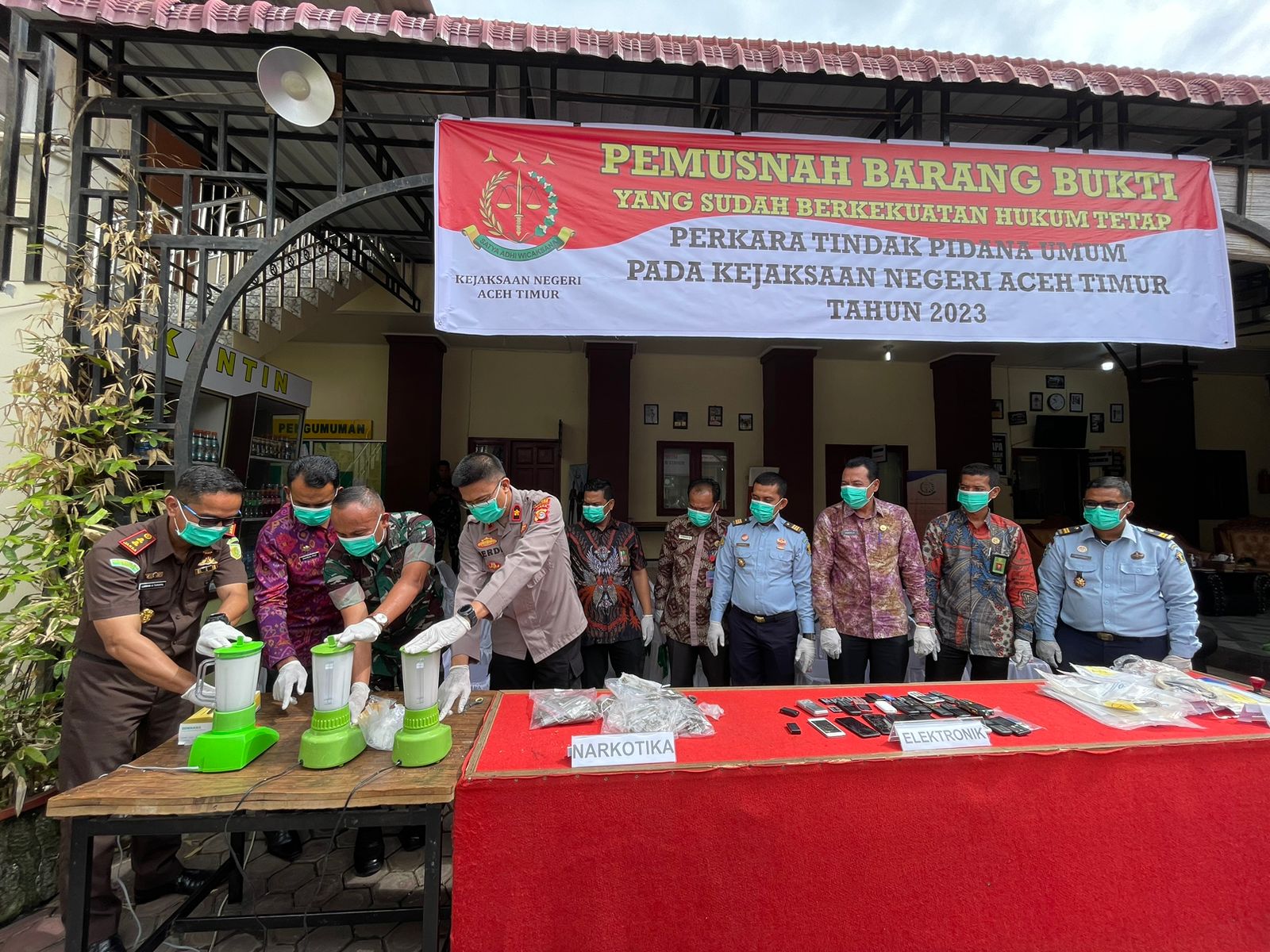 Kejaksaan Negeri Aceh Timur Musnahkan Barang Bukti Narkoba