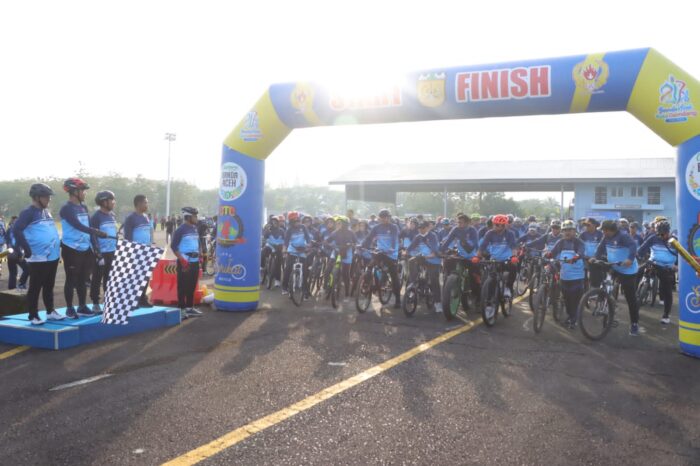 Meriahkan HUT Ke-77 TNI AU, PJU Polda Aceh Ikut Fun Bike Dirgantara