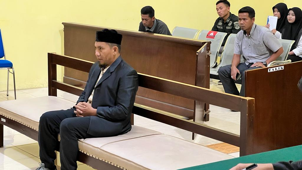 Sidang putusan Mantan Bupati Bener Meriah Ahmadi kasus perdagangan kulit harimau. (Foto: Ist)